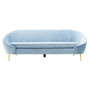 Yasmeen 3 Seat Aqua Blue Velvet Sofa