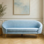 Yasmeen 3 Seat Aqua Blue Velvet Sofa