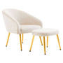Yasmeen Dark Beige Chair and Footstool