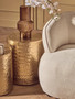 Templar Set of 2 Gold Finish Side Tables and Stools
