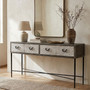 Milan Four Drawer Elm Wood Console Table