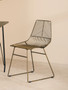 District Bronze Metal Wire Tapered Legs Chair