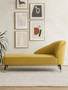 Yvette Mustard Velvet Right Hand Chaise Longue