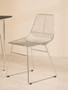 District Chrome Metal Wire Tapered Legs Chair