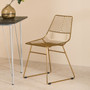 District Small Gold Finish Metal Wire Chair