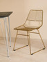 District Small Gold Finish Metal Wire Chair
