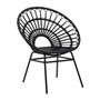 Java Black Rattan Flared Back Chair