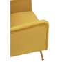 Doucet Yellow Velvet Chair with Gold Finish Legs