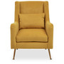 Doucet Yellow Velvet Chair with Gold Finish Legs