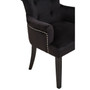 Doucet Black Velvet Chair with Ring Back
