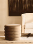 Helen Mink Velvet Round Footstool