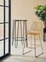 District Gold Metal Wire Tapered Bar Chair