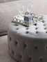 Haley Grey Velvet Round Tufted Footstool