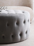 Haley Grey Velvet Round Tufted Footstool