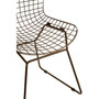 District Bronze Metal Grid Frame Wire Chair