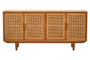Lyon Rattan and Oak Wood 4 Door Sideboard