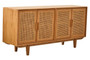 Lyon Rattan and Oak Wood 4 Door Sideboard