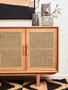 Lyon Rattan and Oak Wood 4 Door Sideboard