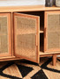 Lyon Rattan and Oak Wood 4 Door Sideboard