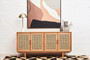 Lyon Rattan and Oak Wood 4 Door Sideboard