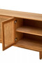 Lyon Rattan and Oak Wood 4 Door Sideboard