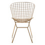 District Gold Metal Grid Frame Wire Chair
