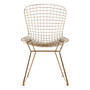District Gold Metal Grid Frame Wire Chair