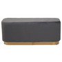 Hartford Rectangular Grey Stool with Matte Gold Base