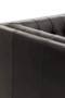 King Three Seater Antique Ebony Leather Sofa