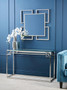 Allure Tempered Glass Silver Finish Console Table