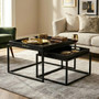 Celina Black and Gold Set Of 2 Nesting Tray Tables