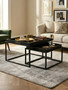 Celina Black and Gold Set Of 2 Nesting Tray Tables