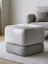 Kaia Grey Velvet Square Stool