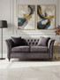 Sabrina Two Seat Grey Velvet Sofa