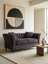 Sabrina Two Seat Grey Velvet Sofa