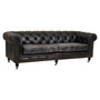 Hoxton Ebony Leather Sofa