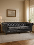 Hoxton Antique Black 3 Seat Chesterfield Leather Sofa