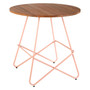 District Pink Metal & Elm Wood Round Table