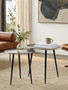 Silva Set Of Two Oak Effect Silver Top Side Tables