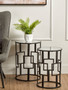 Avantis Set of 2  Square Design Black Tables