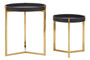 Cardoba Set Of Two Black Faux Shagreen Tray Tables