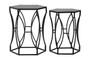 Avantis Set of 2 Concave Black Side Tables