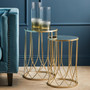 Avantis Set of 2 Mirror Top Champagne Side Tables