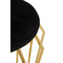 Jaipur Black Velvet and Gold finish Stool