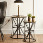 Avantis Set of 2 Cross Design Black Side Tables