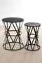 Avantis Set of 2 Cross Design Black Side Tables
