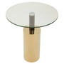 Oria Clear Glass Gold Base Side Table