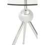 Oria Clear Glass Stainless Steel Silver Frame Side Table