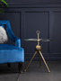Oria Clear Glass Gold Frame Side Table