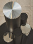 Oria Glass Silver And Black Base Side Table